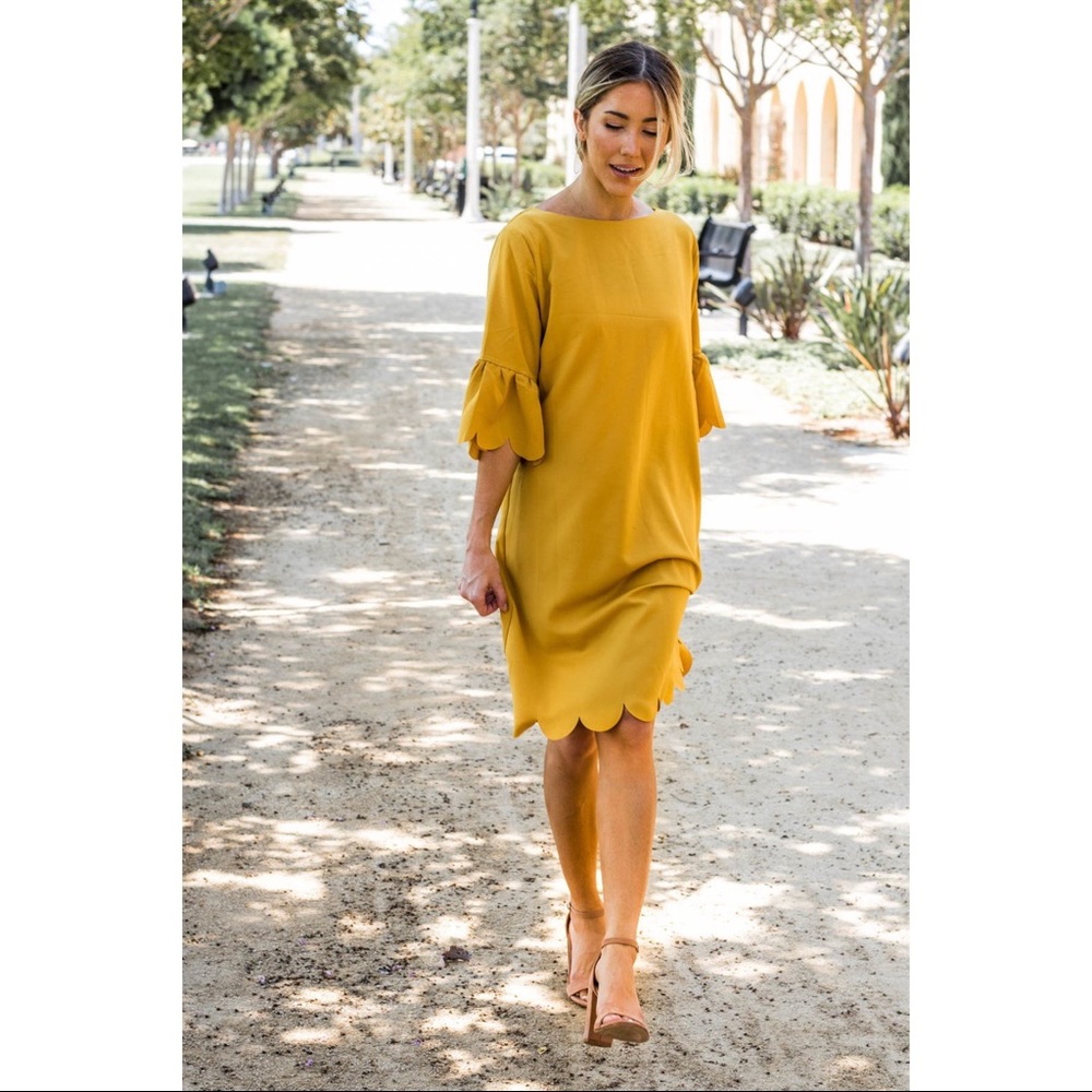 Scallop Hem Dress